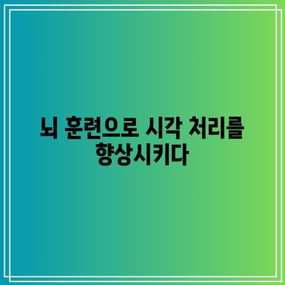 뇌 훈련으로 시각 처리를 향상시키다