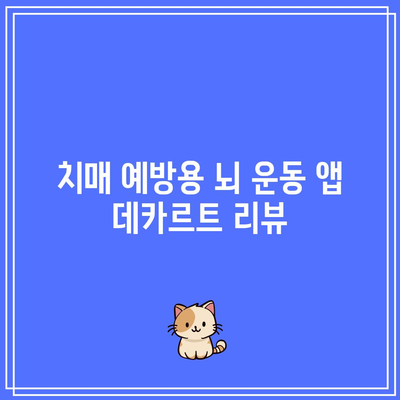 치매 예방용 뇌 운동 앱 데카르트 리뷰