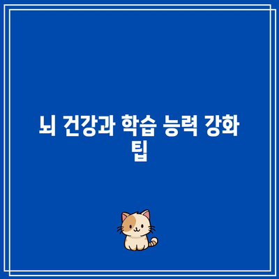 뇌 건강과 학습 능력 강화 팁