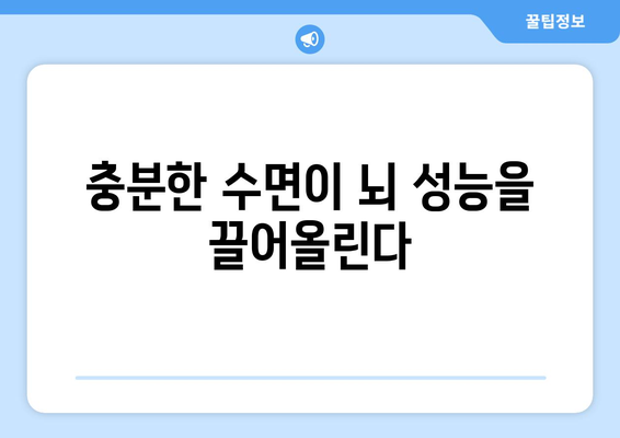 뇌 건강과 학습 능력 강화 팁