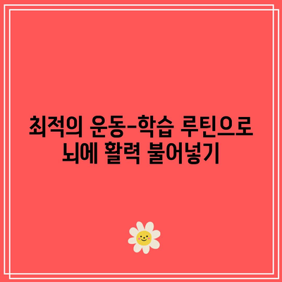 최적의 운동-학습 루틴으로 뇌에 활력 불어넣기