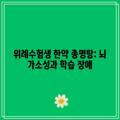 위례수험생 한약 총명탕: 뇌 가소성과 학습 장애