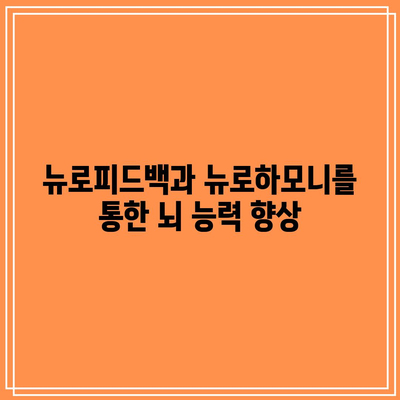 뉴로피드백과 뉴로하모니를 통한 뇌 능력 향상