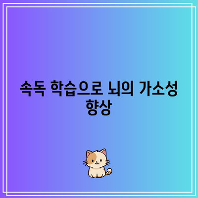 속독 학습으로 뇌의 가소성 향상