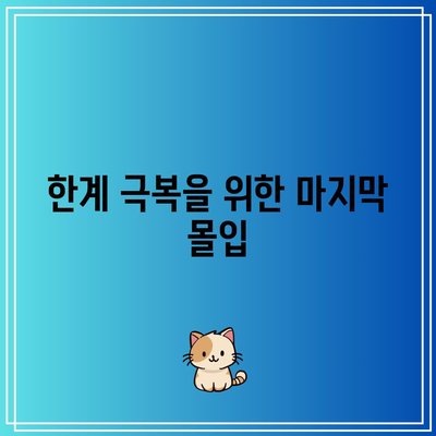 한계 극복을 위한 마지막 몰입