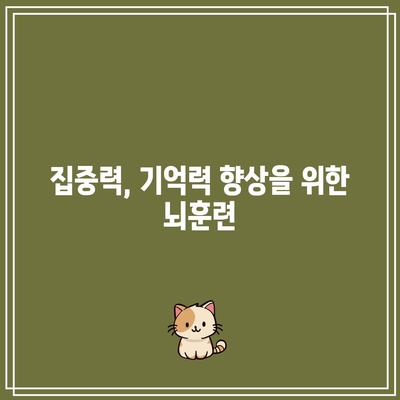 집중력, 기억력 향상을 위한 뇌훈련