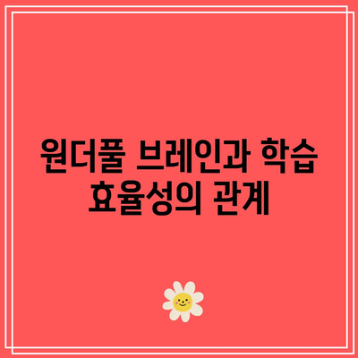 뇌 주도 학습으로 원더풀 브레인의 세계로