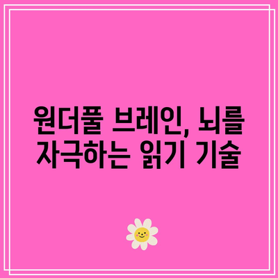 원더풀 브레인 책소개: 5분 안에 책 1권 읽기