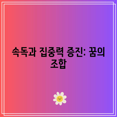 속독과 집중력 증진: 꿈의 조합