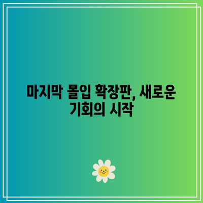 마지막 몰입 확장판, 변화의 도약구