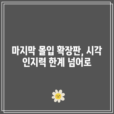 마지막 몰입 확장판, 시각 인지력 한계 넘어로