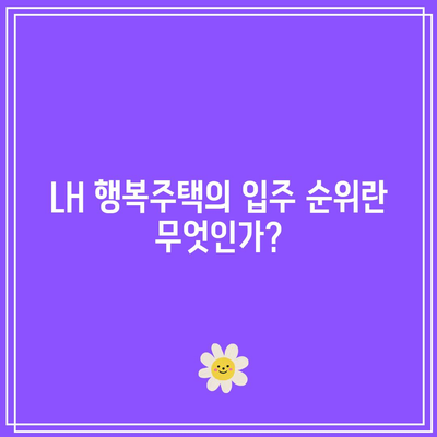 최신 LH 행복주택 입주 순위 조회 방법과 꿀팁 | LH공사, 행복주택, 입주정보