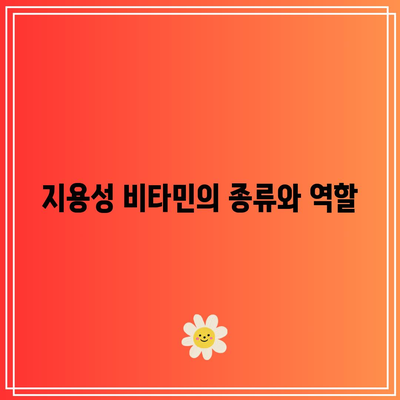 지용성 비타민의 중요성: 건강한 몸과 마음을 위한