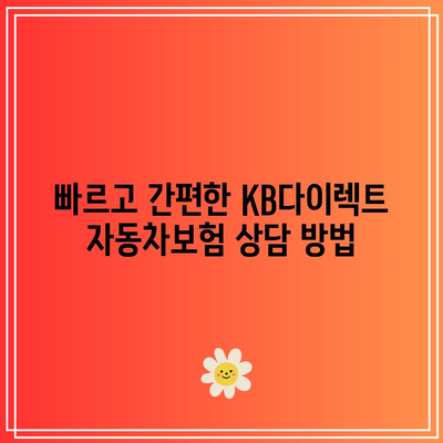 KB다이렉트 자동차보험 전화번호로 문의하기