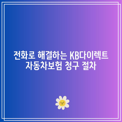 KB다이렉트 자동차보험 전화번호 보고하기