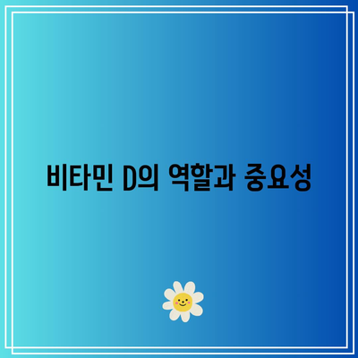 비타민 D: 건강한 뼈와 균형 잡힌 칼슘 수치