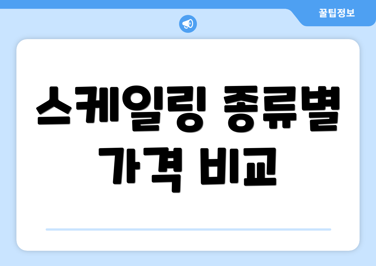 스케일링 종류별 가격 비교