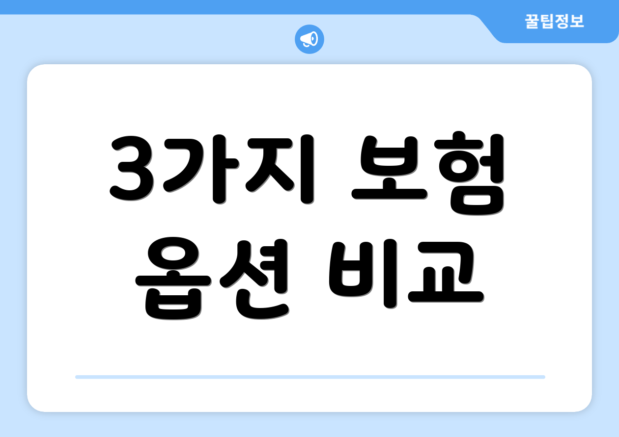 3가지 보험 옵션 비교