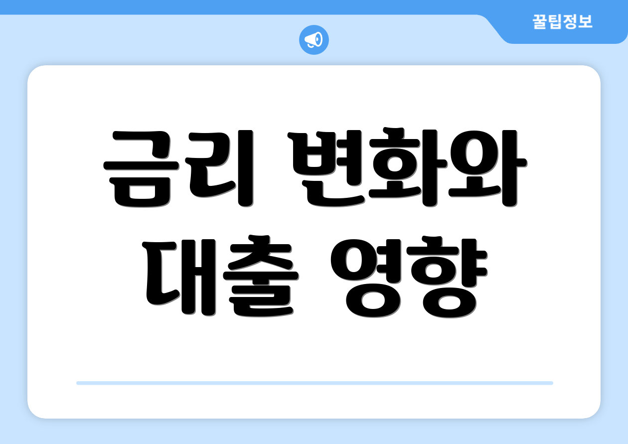금리 변화와 대출 영향
