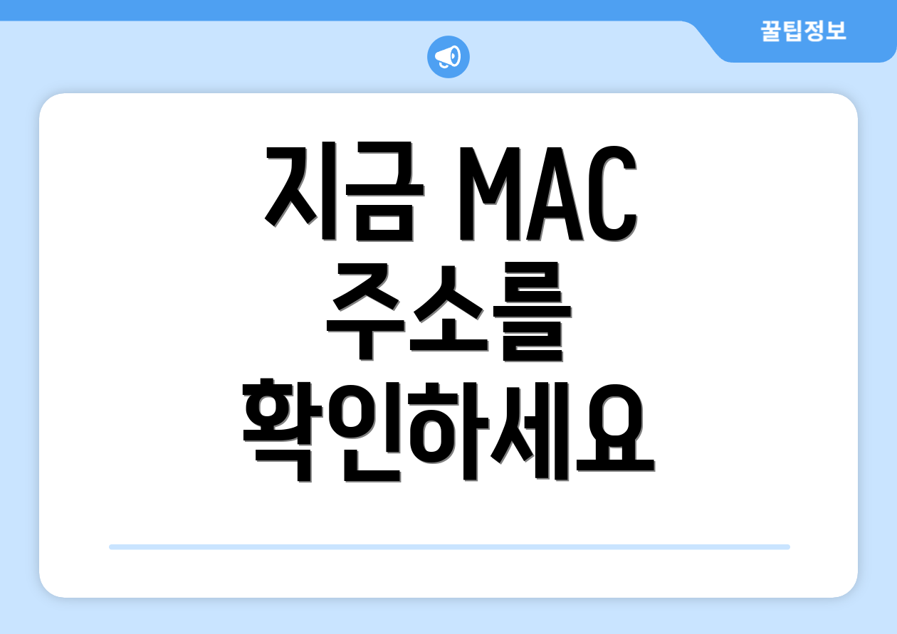 지금 MAC 주소를 확인하세요