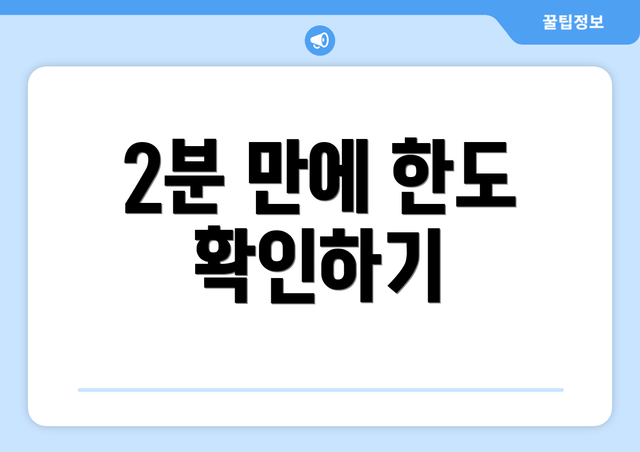 2분 만에 한도 확인하기