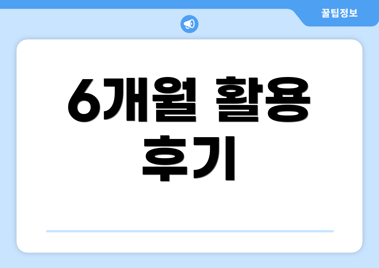 6개월 활용 후기