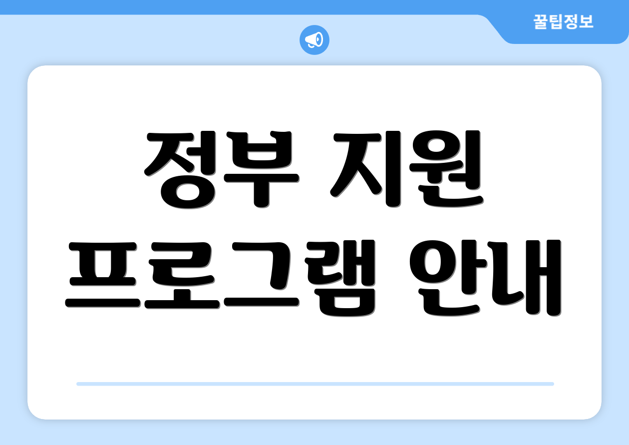 정부 지원 프로그램 안내