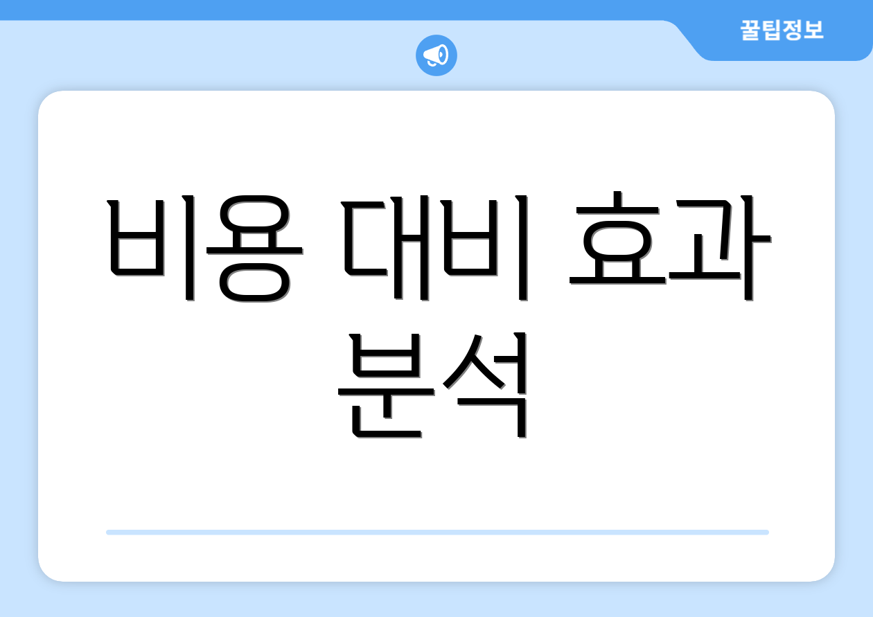 비용 대비 효과 분석