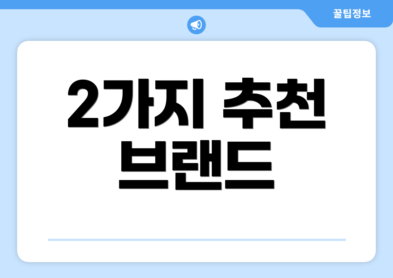 2가지 추천 브랜드