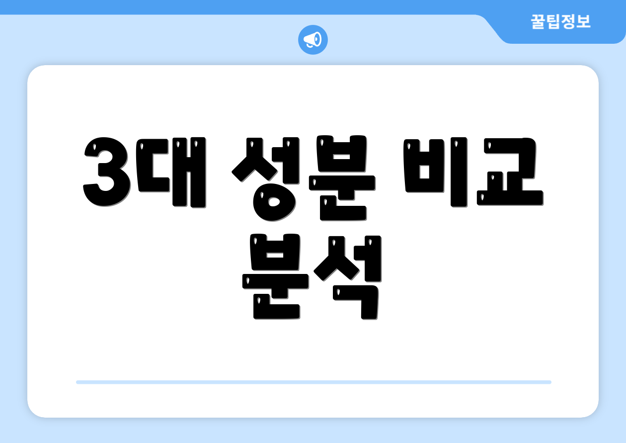 3대 성분 비교 분석
