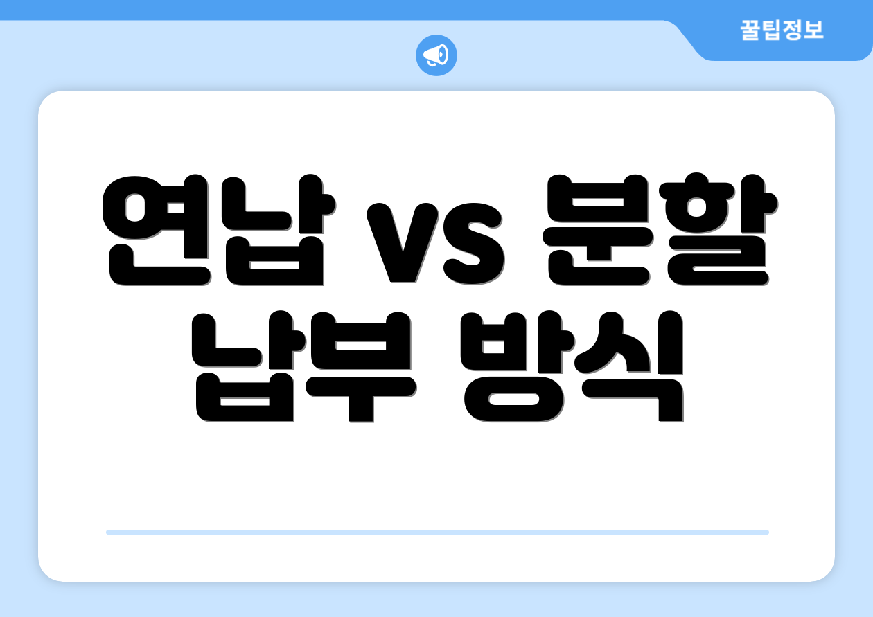 연납 vs 분할 납부 방식