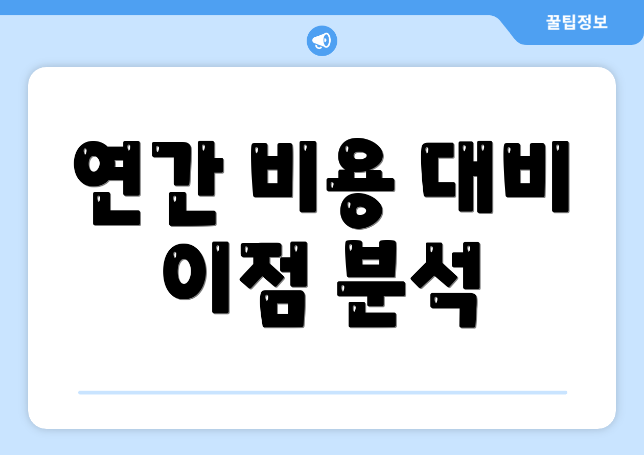 연간 비용 대비 이점 분석