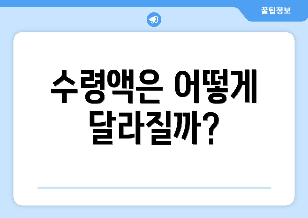 수령액은 어떻게 달라질까?