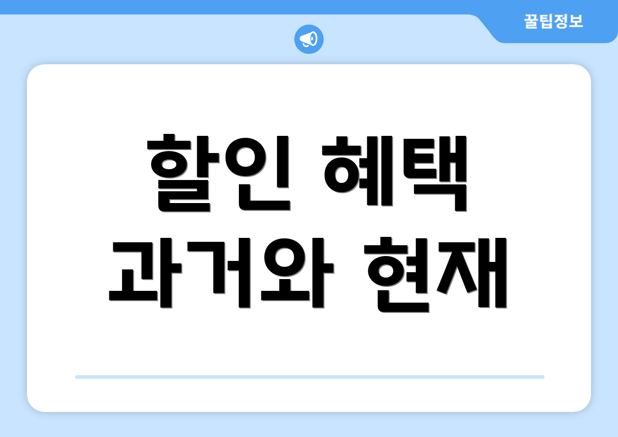 할인 혜택 과거와 현재