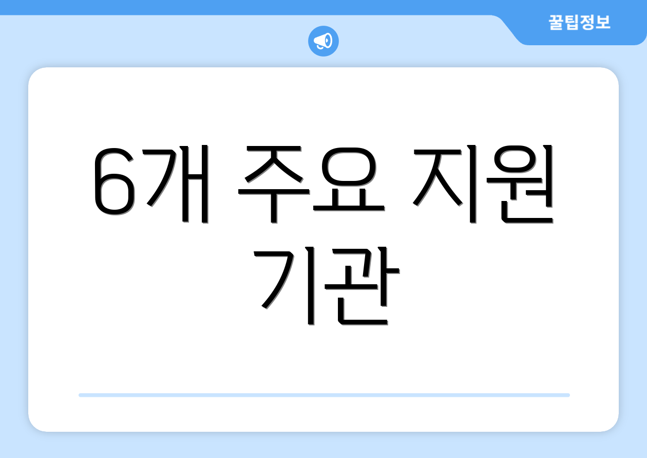 6개 주요 지원 기관