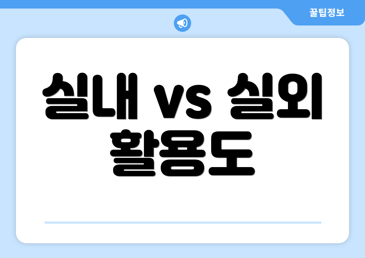 실내 vs 실외 활용도