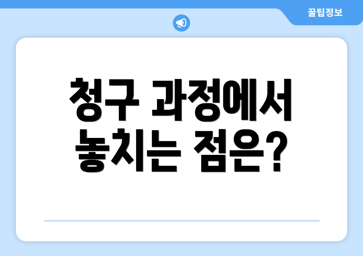 청구 과정에서 놓치는 점은?