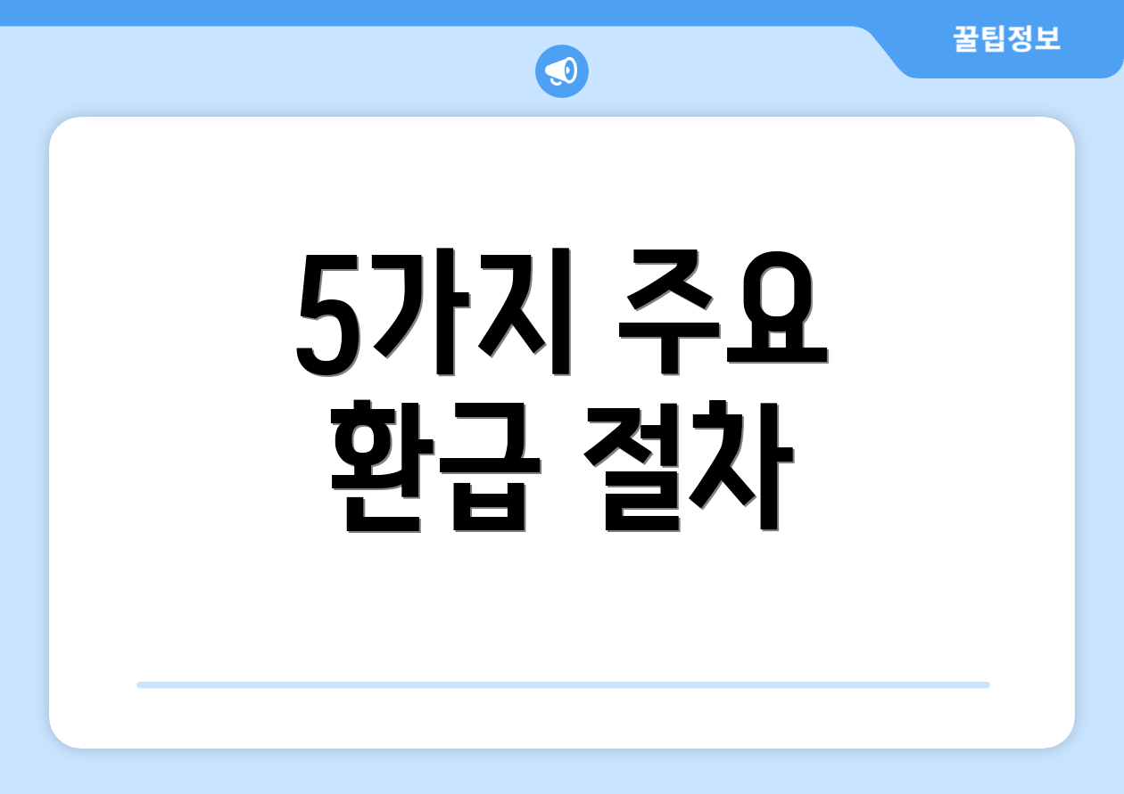 5가지 주요 환급 절차