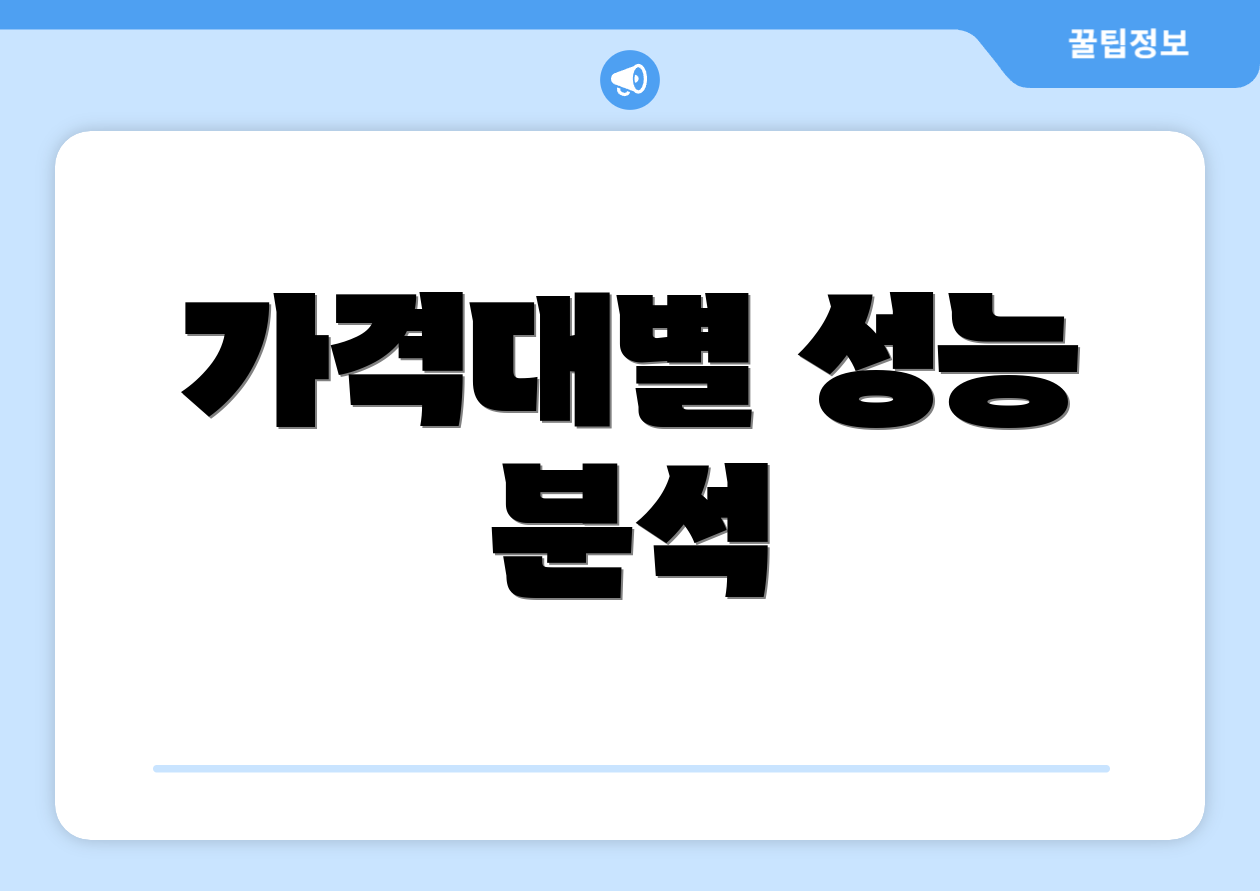 가격대별 성능 분석