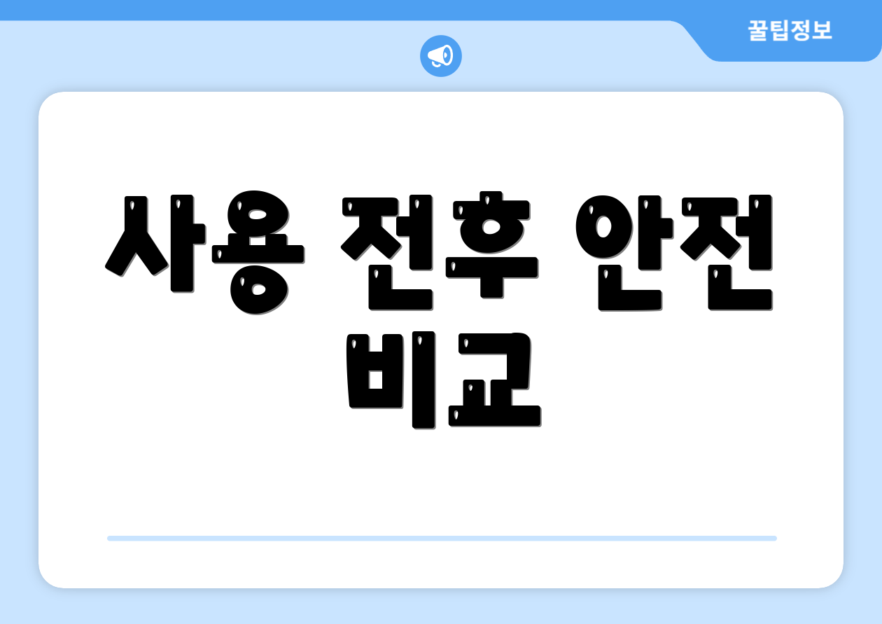 사용 전후 안전 비교
