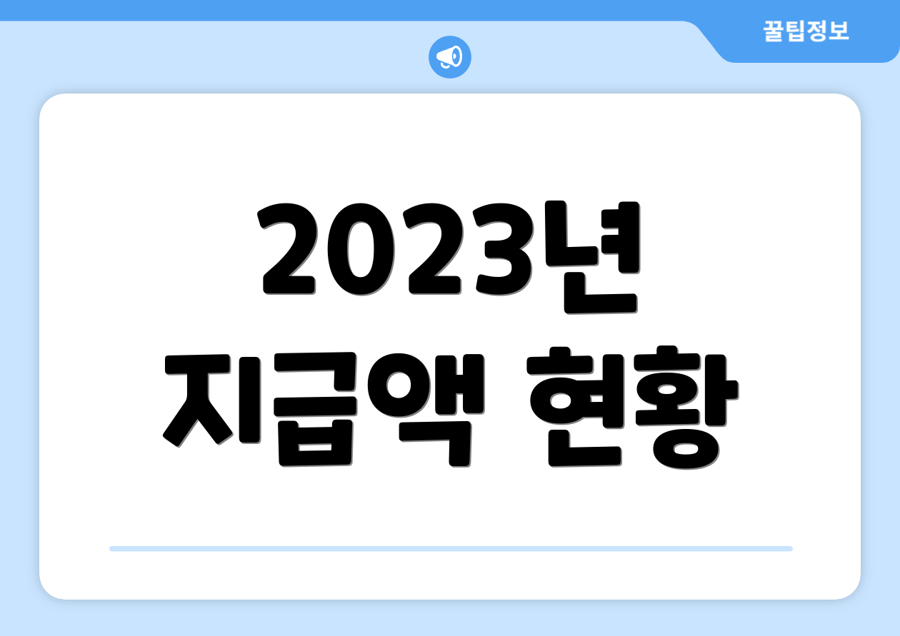 2023년 지급액 현황