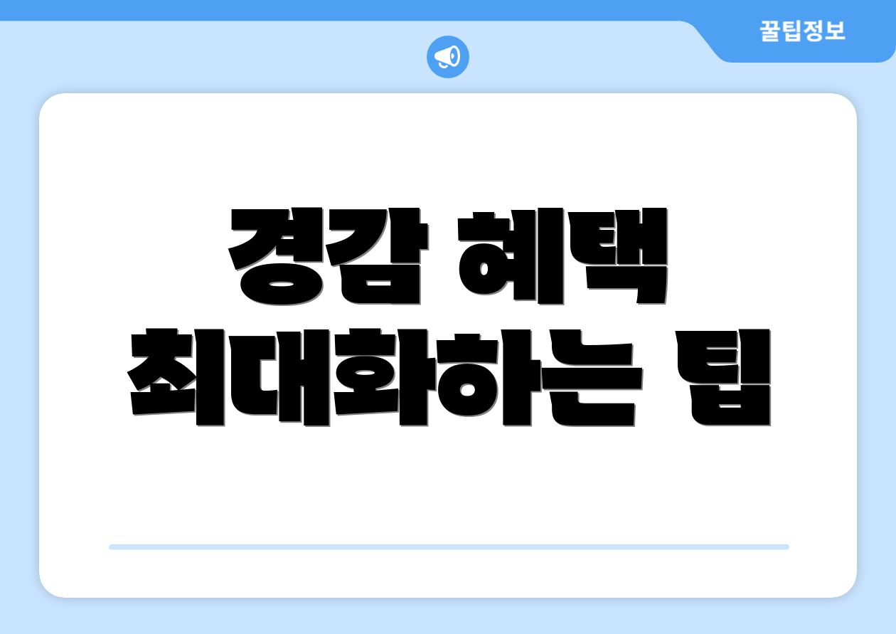 경감 혜택 최대화하는 팁