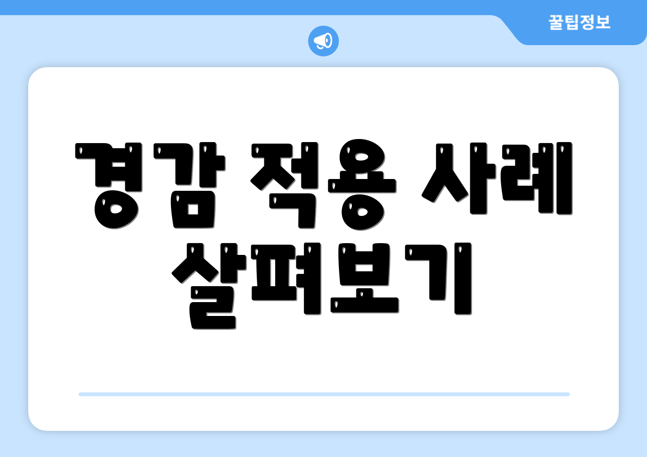 경감 적용 사례 살펴보기