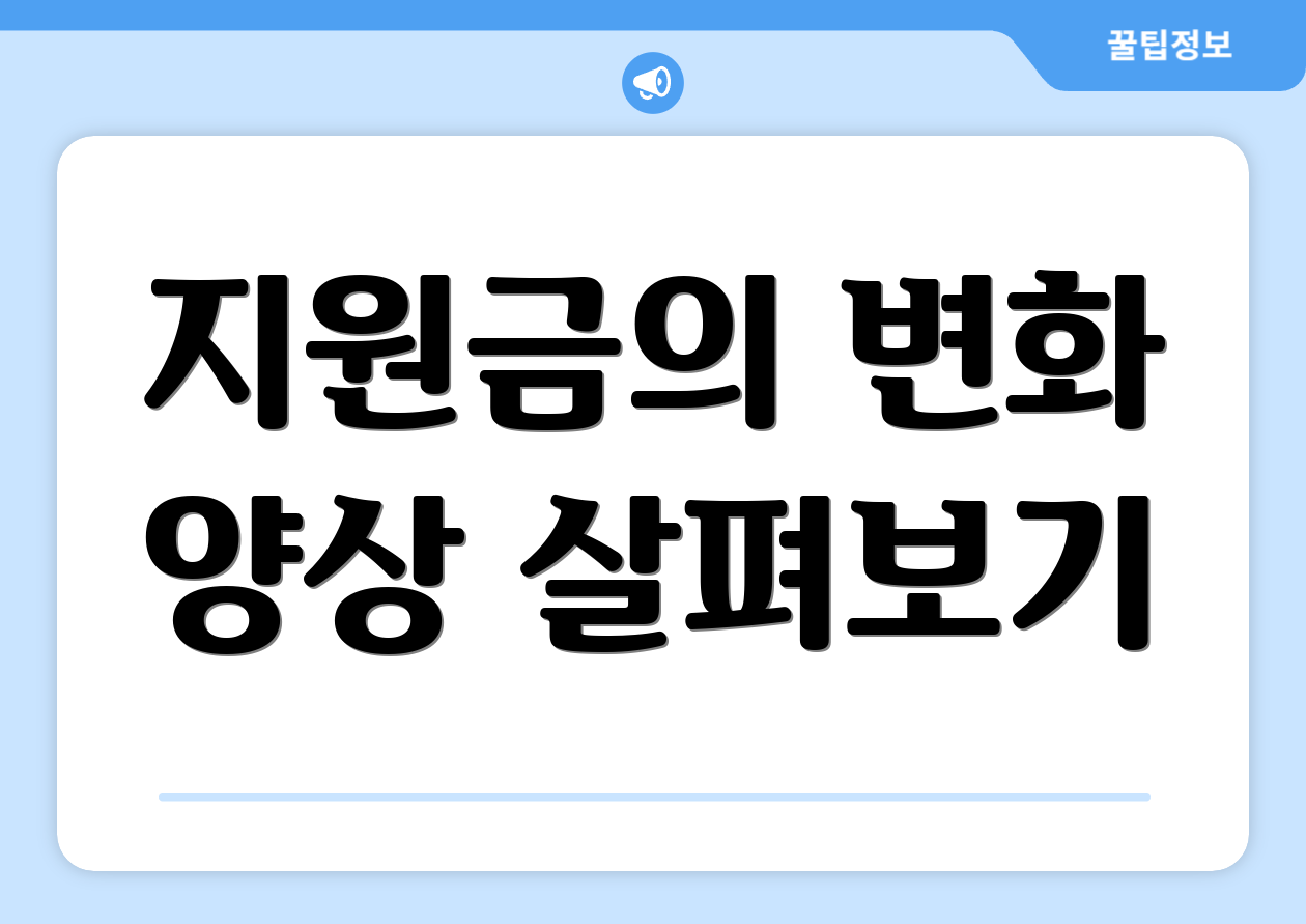 지원금의 변화 양상 살펴보기