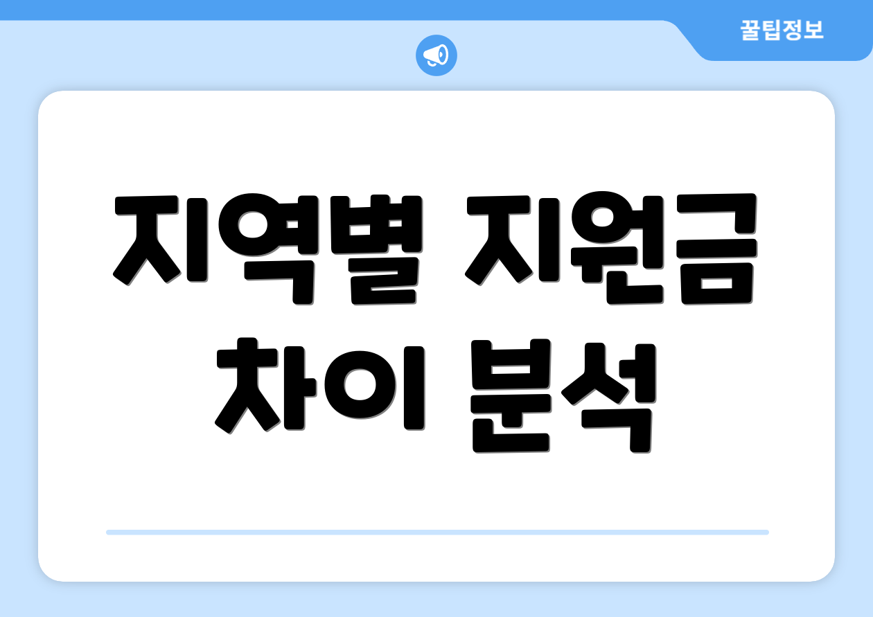 지역별 지원금 차이 분석