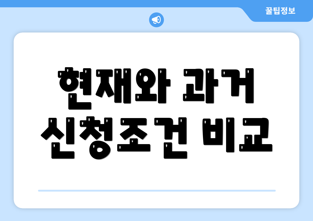 현재와 과거 신청조건 비교
