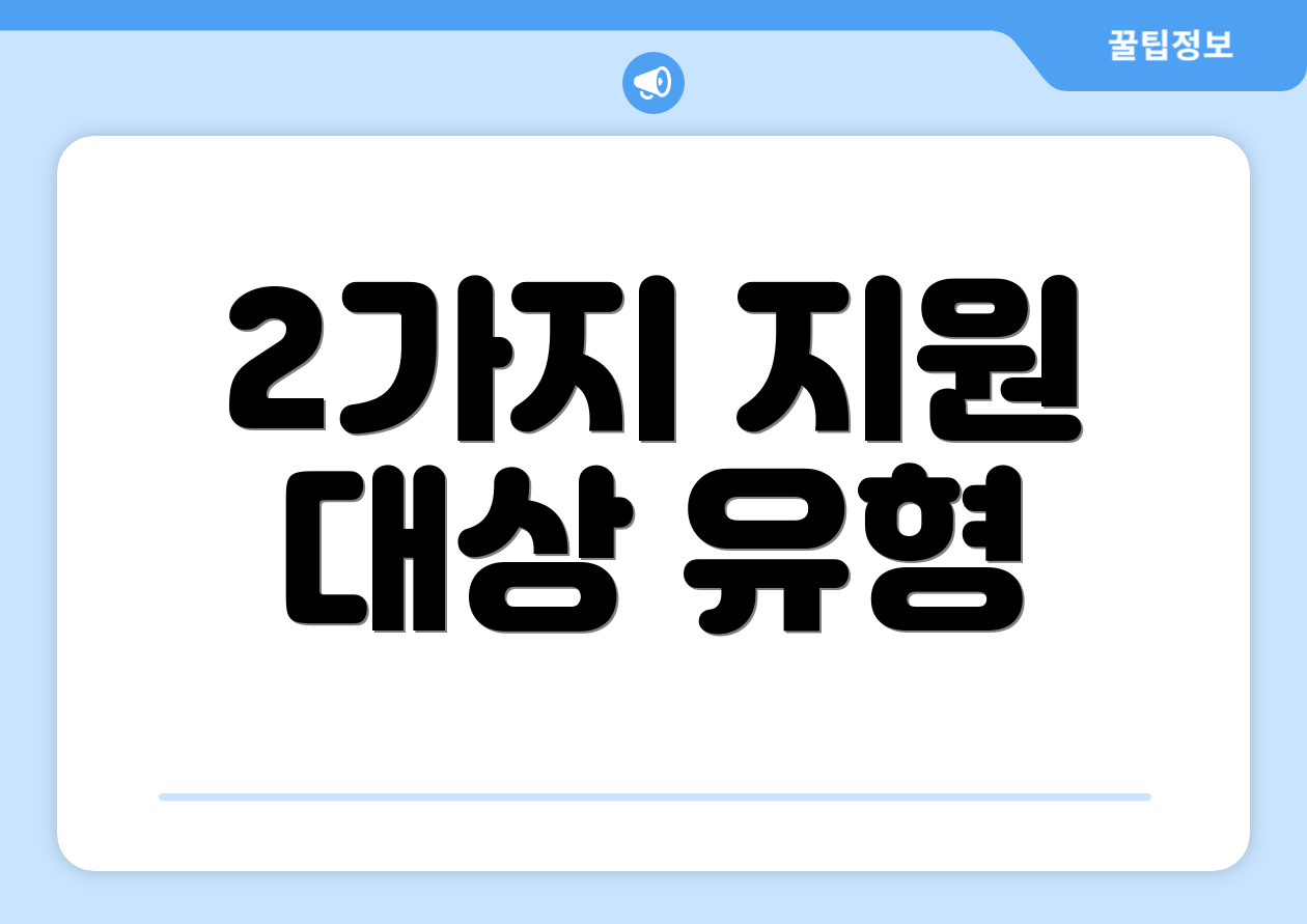 2가지 지원 대상 유형