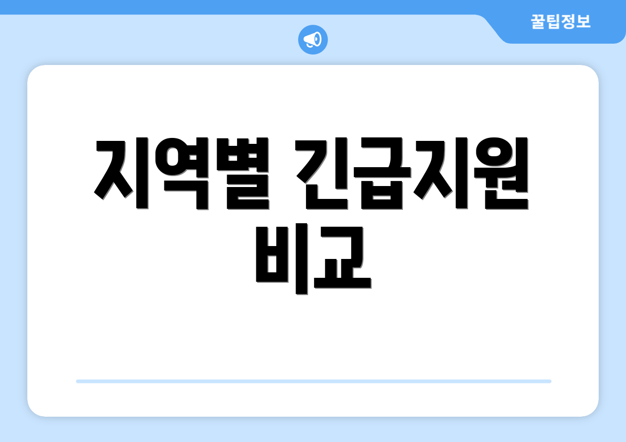 지역별 긴급지원 비교
