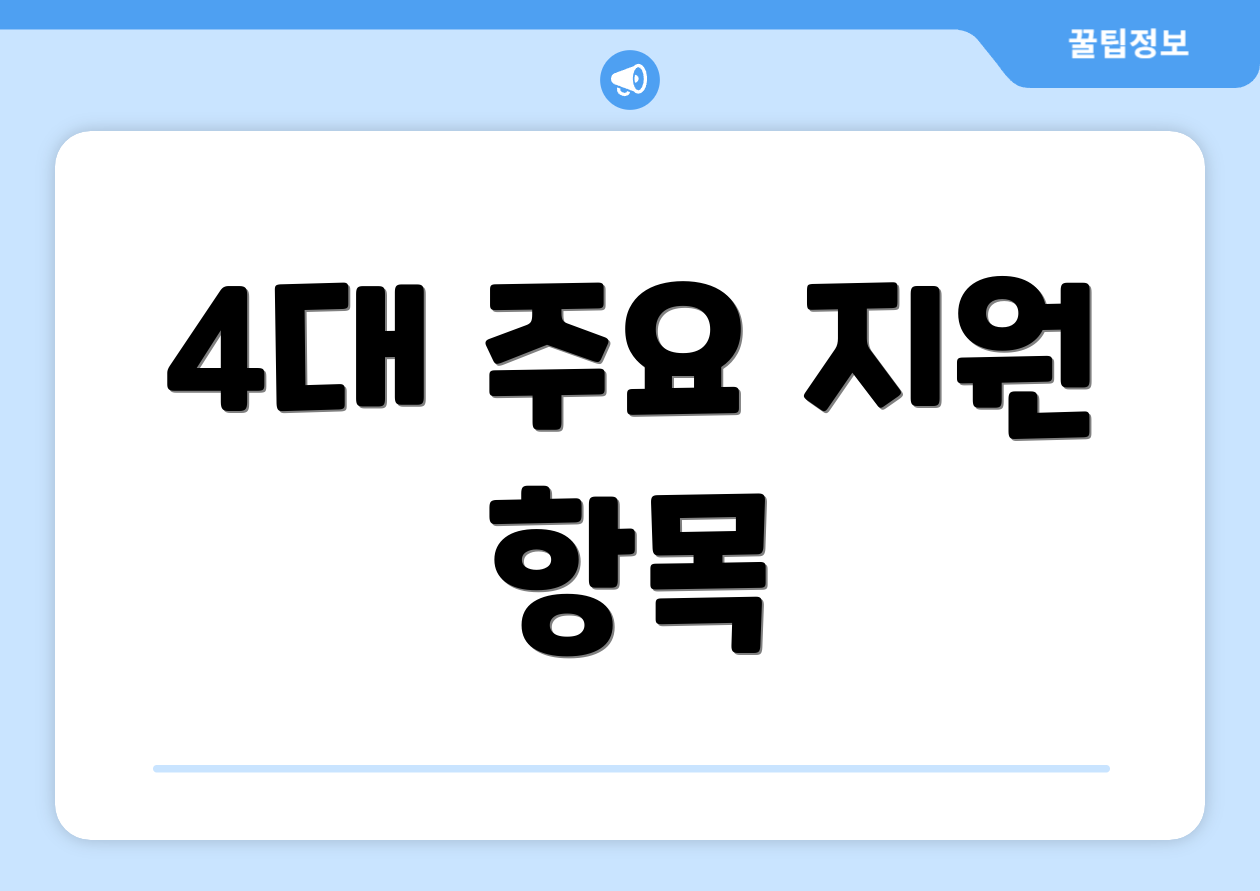 4대 주요 지원 항목