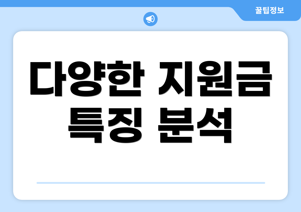 다양한 지원금 특징 분석